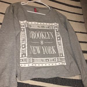 Gray graphic cutoff tee